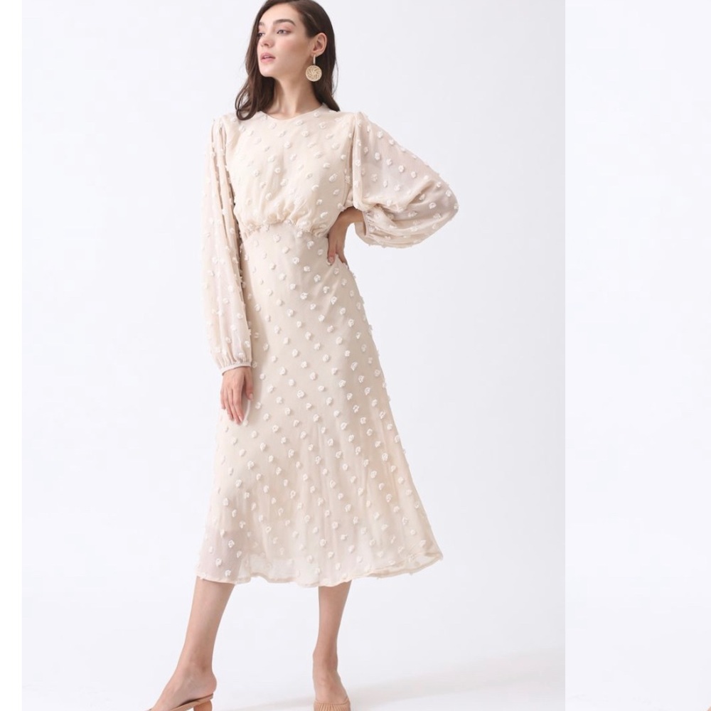 Off white/cream midi dress - Boho bridal shower / rehearsal dinner